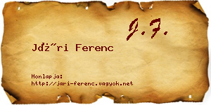 Jári Ferenc névjegykártya