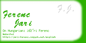 ferenc jari business card